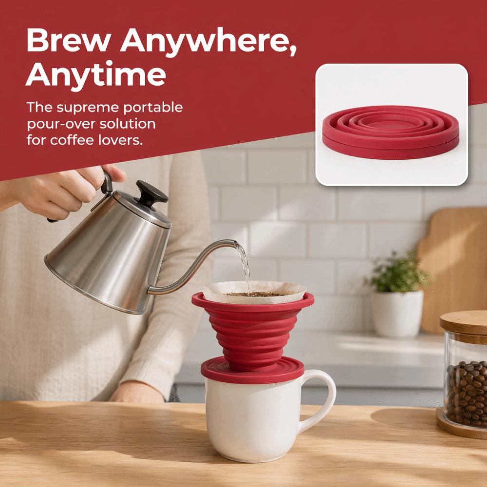 2 Stück faltbarer zusammenklappbarer Kaffee-Dripper Silikon-Kaffee-Filter-Dripper Büro