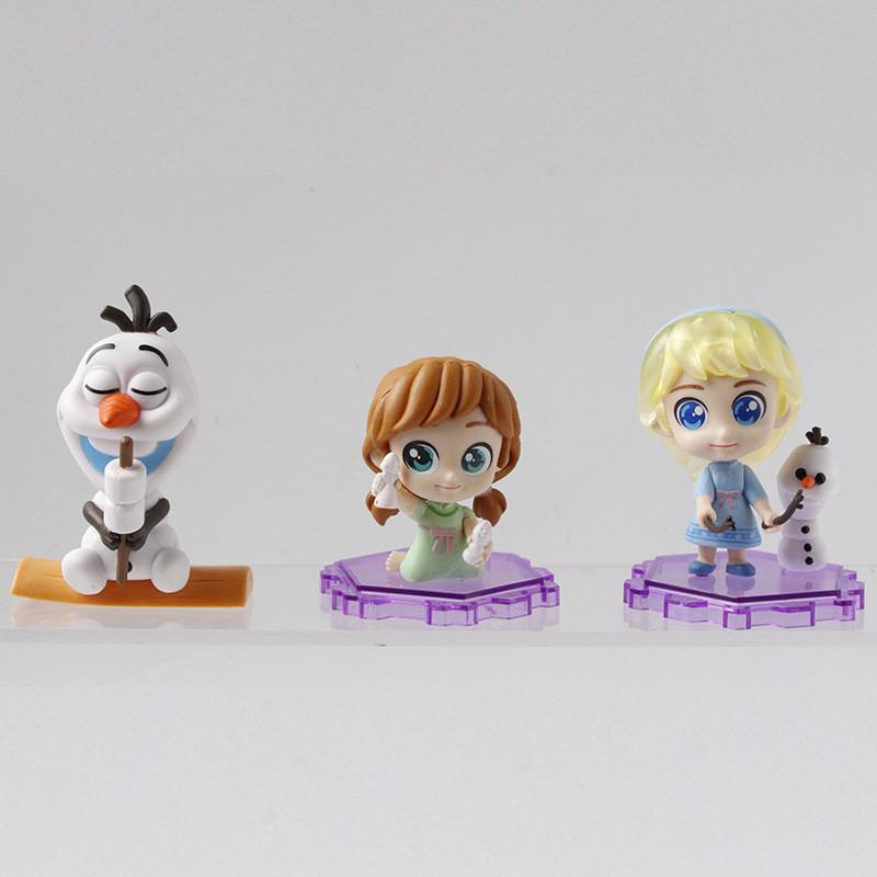 Elsa Frozen Olaf Pvc Model Set Collectible Figures Children Decor Playroom