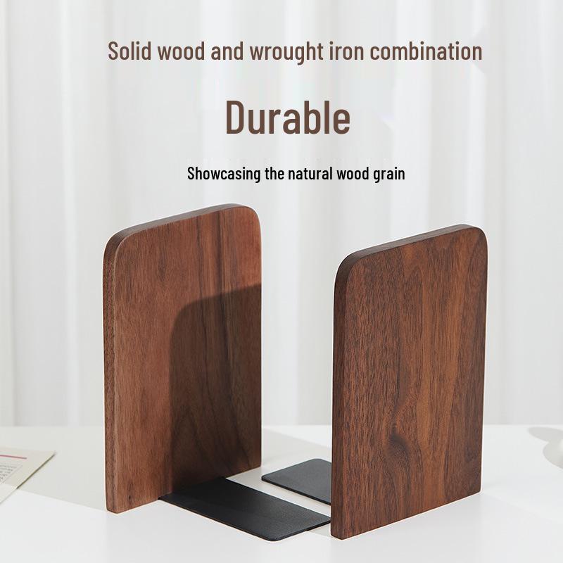 Massive Buchstützen aus Schwarznuss - Kreative, einfache & bewegliche Schreibtischornamente zur Aufbewahrung im Büro