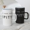 Light Luxury Nordic Style Black and White English Mirror Cup Personalized Ceramic Office Drinking Cup Souvenir Home Mug