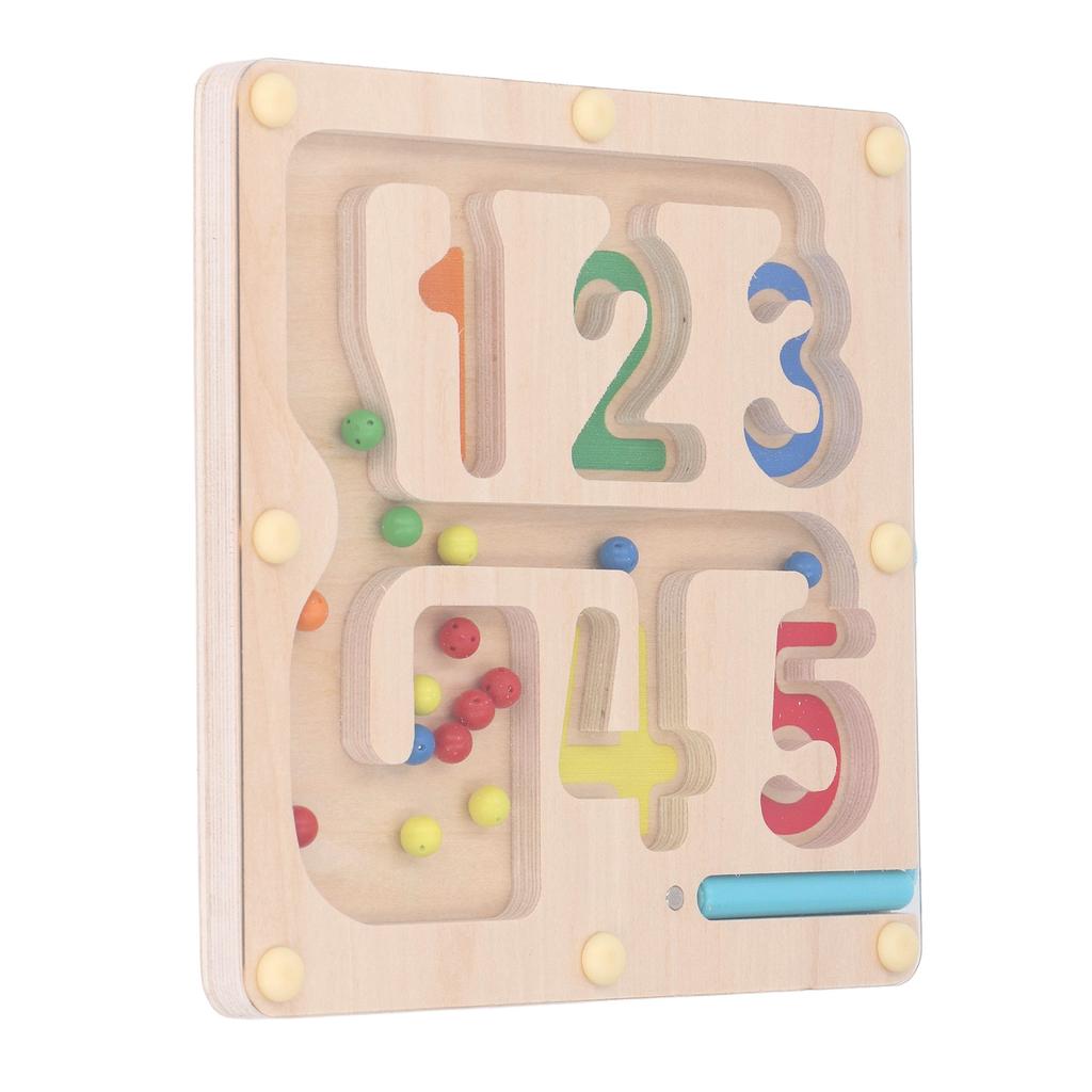 Magnetic Color and Number Maze Wooden Magnet Color Matching Counting Puzzle Board Educational