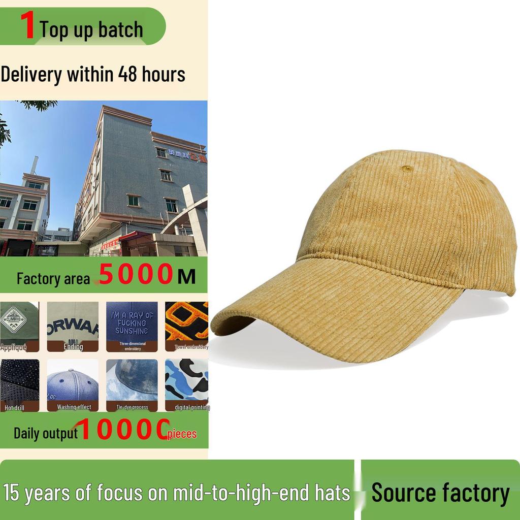 2025 Autumn/Winter Korean Women's Corduroy Duckbill Baseball Cap