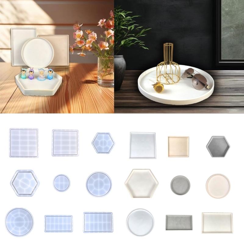 Irregular Saucer Shape Mould Square Cups Tray Casting Mould Durable Resin Molds for Unique Ornaments Silicone Molds