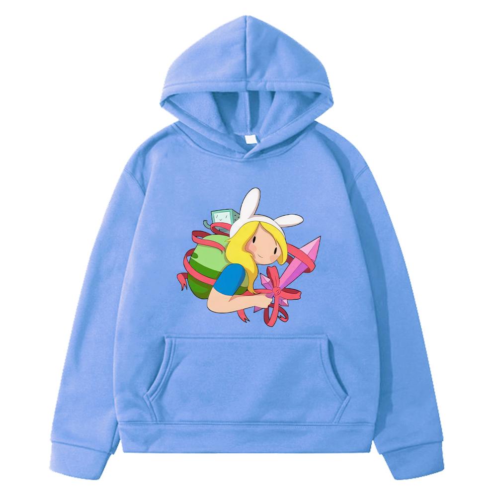 Bluza z kapturem z nadrukiem Czas przygody, anime, jesienna bluza dla chłopców, kurtka y2k, sudadera, bluzy z kapturem Kawaii, bluza polarowa, ubrania dla dzieci, dziewczyny, bluzki z kreskówek