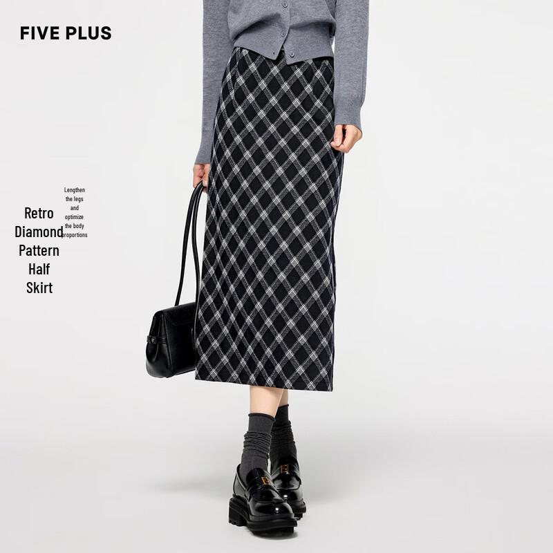 

FivePlus Women s Classic Argyle Midi Skirt M