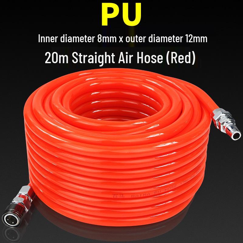 High-Pressure PU Air Hose with Quick Connect - 5*8/10*6.5/12*8, Pneumatic Air Compressor and Pump Compatible