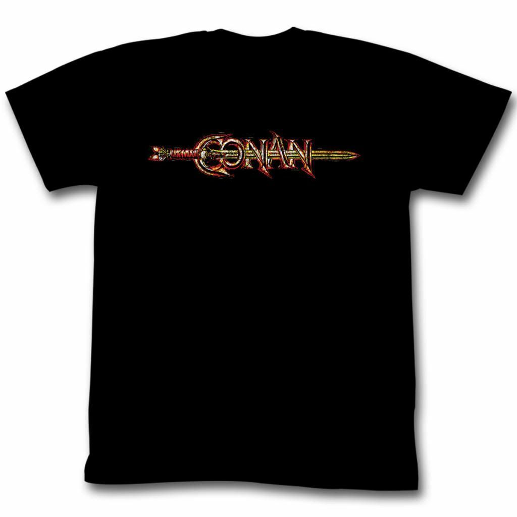 Conan The Barbarian Logo In Color Black Adult T-Shirt Mens Womens Tees Top 2XL