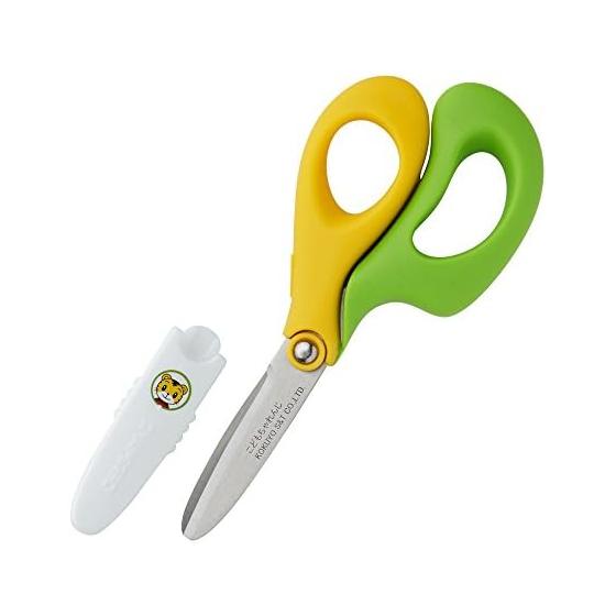 Children's Challenge First Scissors for Right-Handed Children Compact Safety Case Included Yellow Green