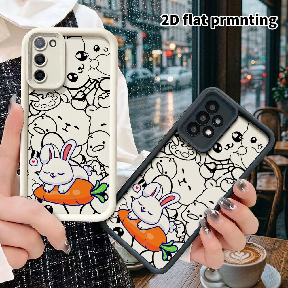 Phone Case: 2D Flat, Suitable for Samsung Galaxy A34 A35 M05 M06 S20 S22 S21 FE Plus 5G Protective Cases, Floppy-eared Little Bunny, Perfect Christmas