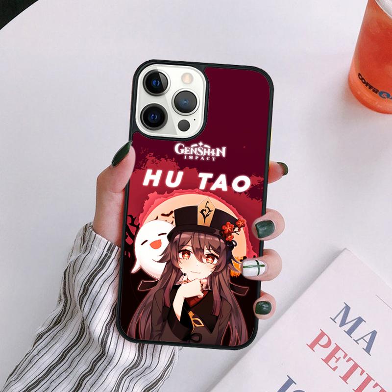 Cartoon Hu Tao Genshin Impact Phone Case For iPhone 17 Air 14 13 12 16Pro Max 15 11 Plus Max Cover Shell coque