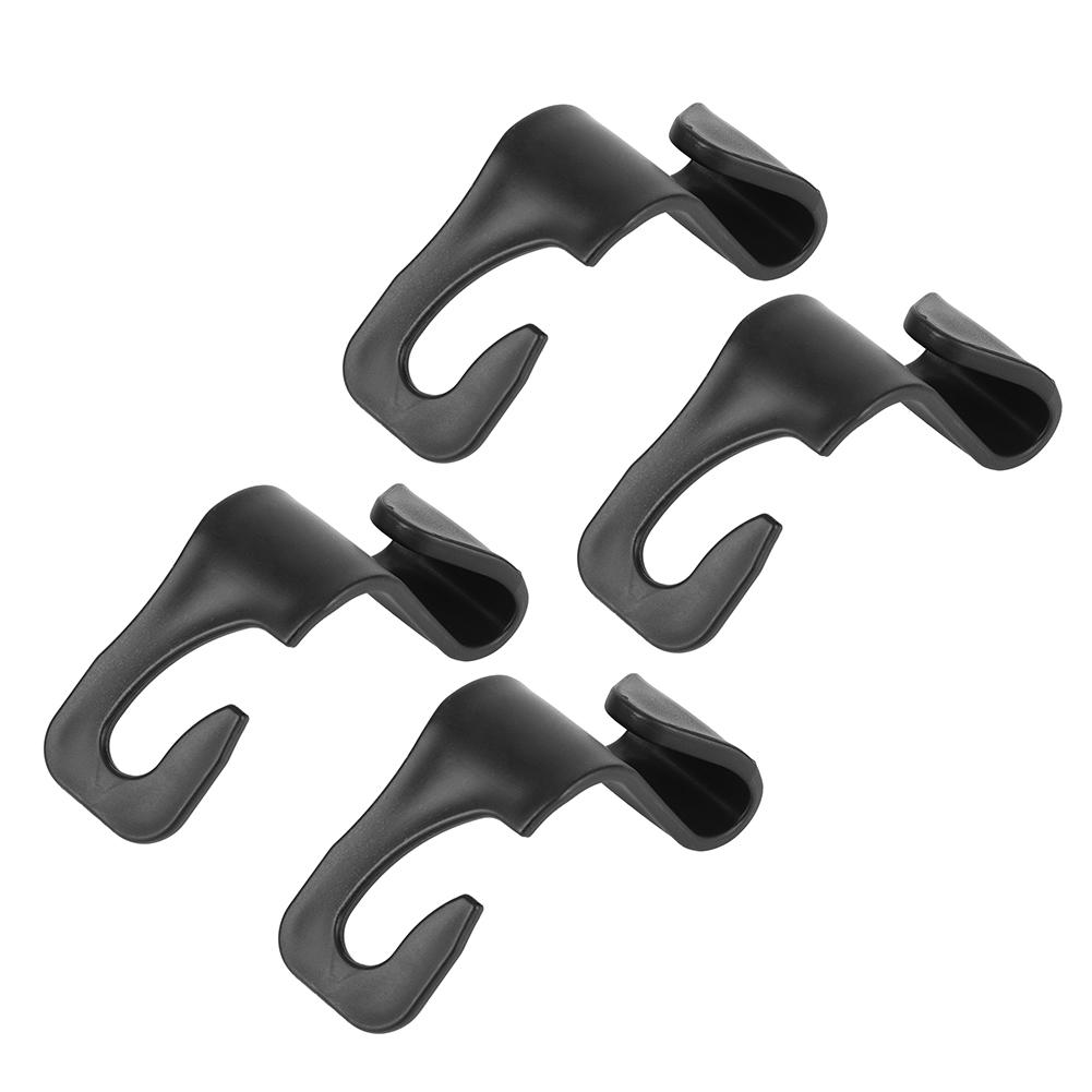 Multi Purpose Car Interior Seat Back Hook Hanger Vehicle Headrest Rear Rack Bag Holder(Black 4Pcs)