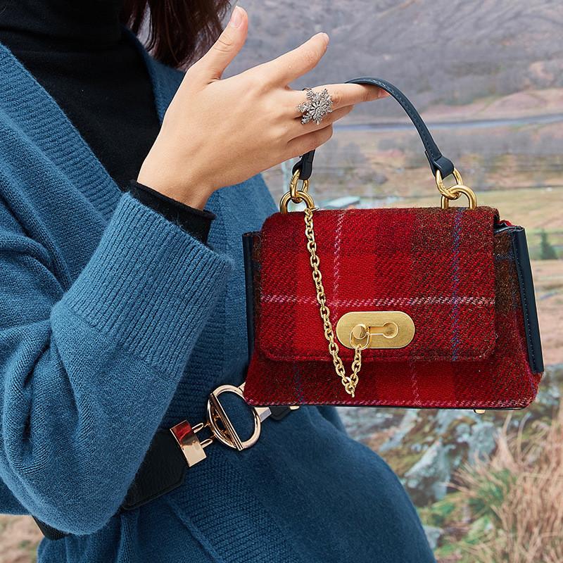 Stylish Harris Tweed Tote Bag For Women Large Capacity Everyday Shoulder Bag