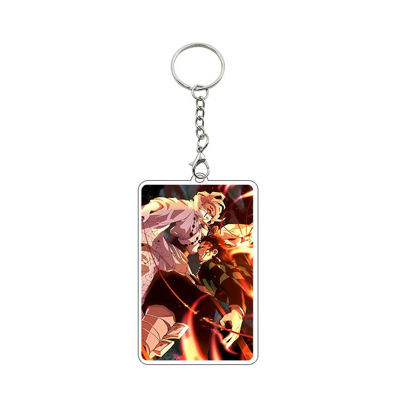 Fashion Anime Acrylic Keychain Accessories Tomioka Giyuu Kanroji Mitsuri Nezuko Cartoon Car Charm Pendant Gifts Toys Wholesale