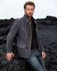 Men's Solid Color British Style Fitted Zipper Jacket with Flap Pockets