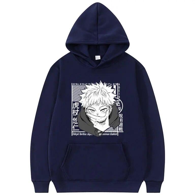 Japan Unisexga Style Jujutsu Kaisen Hoodie Itadori Yuji Pattern Print Hoodies Unisex Casual Fashion Hooded Women Harajuku Sweatshirt