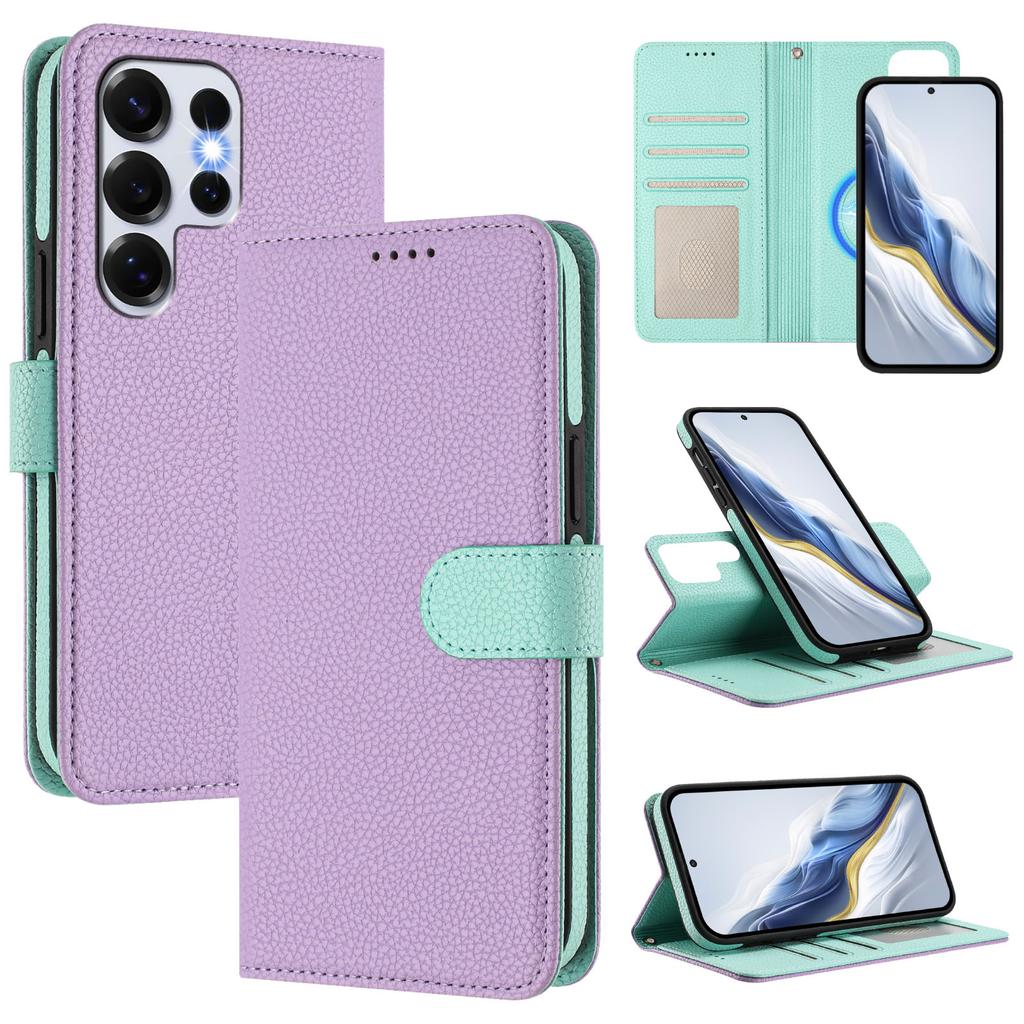 For Samsung Galaxy S25 Ultra Leather Magnetic Case Detachable Wallet Phone Cover with Hand Strap