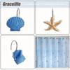 Starfish Design Shower Curtain Hooks Resin Material Starfish Shell Hooks  For Living Room