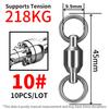 10PCS Ball Bearing Stainless Steel Fishing Connector Swivel Solid Rings For Trolling Bait Lure Tools Seawater And Freshwater 4