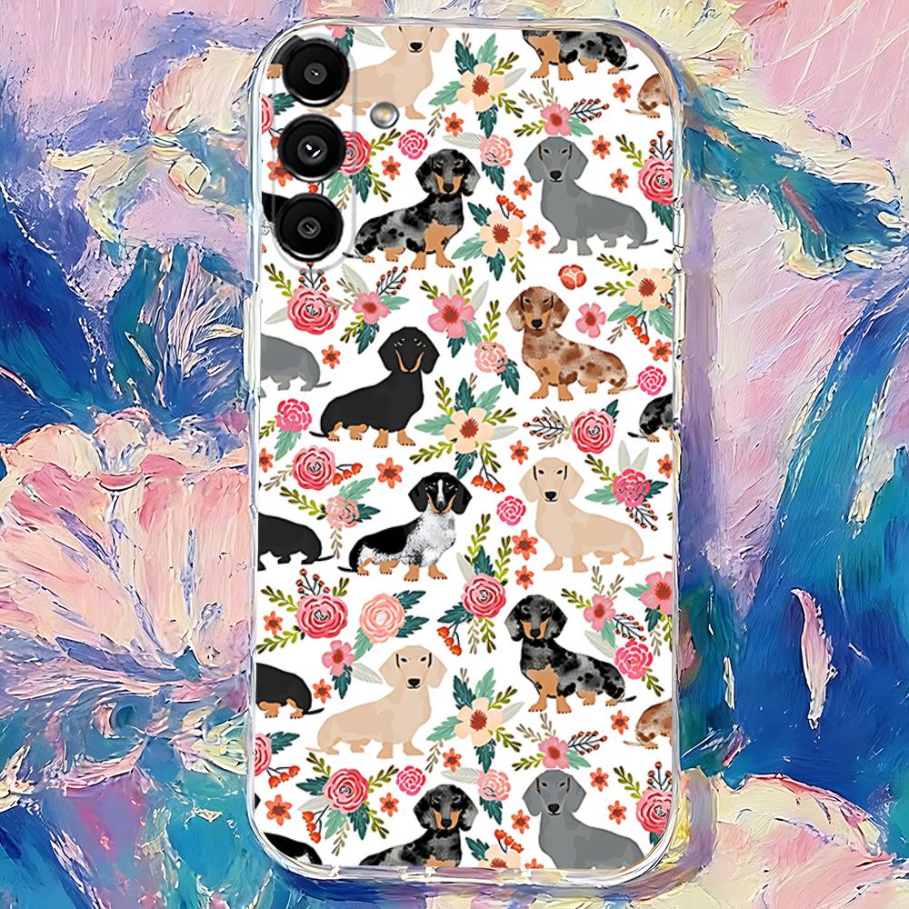 

Animal Dachshund Dog Cute Shockproof Clear Case For Samsung Galaxy S30,S25,S24,S23,S20,S21,S22,S10,5G,FE,lite,PIus Cover SamsungS22ULTRA5G