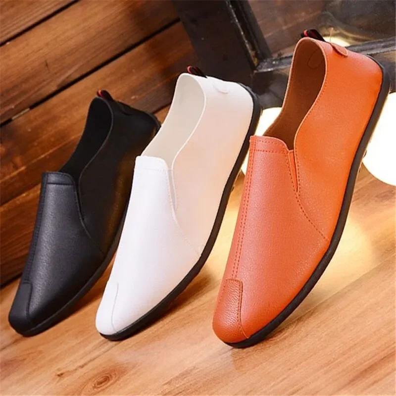 Men Loafers Shoes Spring Fashion Boat Footwear Man Leather Moccasins Shoes Man Casual Comfy Drive Shoes Business Oxford Sneaker