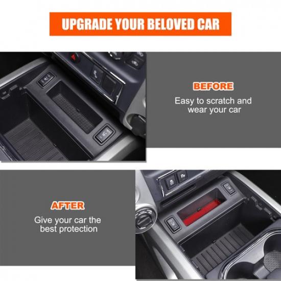 Red Soft Carbon Fiber Center Gear Storage Trim Sticker for Nissan Titan 2016-23