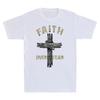 Jesus Christ Cross Faith Over Fear Quote Christian Retro Unisexs Tshirt  Unisexs Personality Street Fashion Dark Gothic Tops