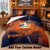 Luton Town Pattern Bedding 3Pcs Set Custom Name, Bed Sheet And Pillowcases For Home Bedroom