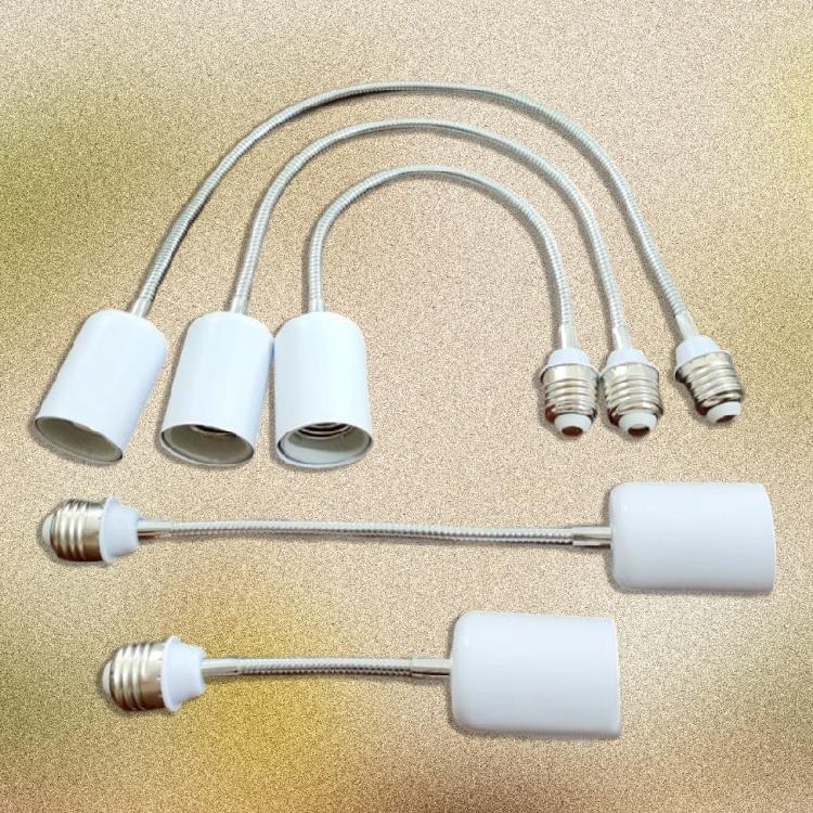 Ceramic E27 Bulb Socket Extender With Full Rotation Metal Base Heat Tolerance 400W For Lighting Adjustments
