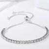 Silver Color Inlaid Zircon Bracelet for Women New Fashion Elegant Tennis Chain Party Jewelry Gifts
