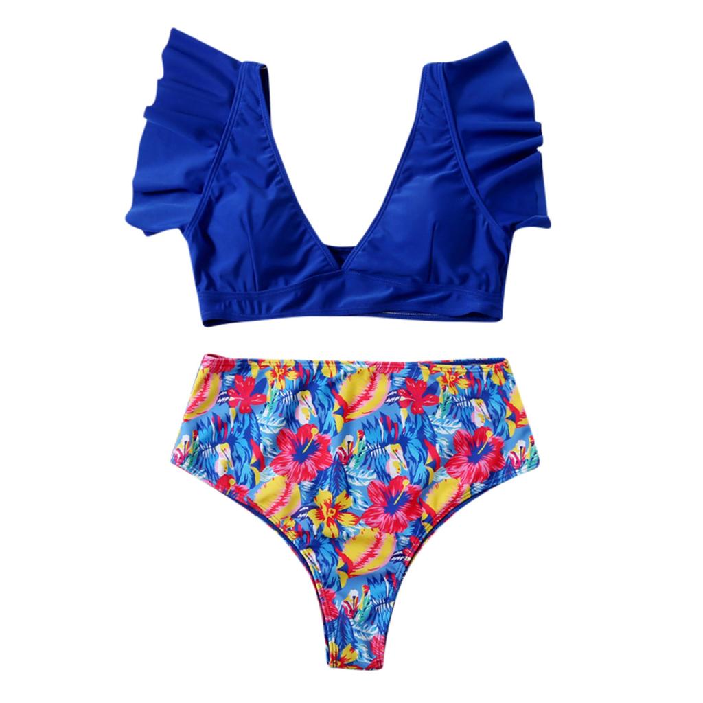 Women High Waist Bikini Push Up Bikinis Print Swimsuit Female Beachwear Swimwear