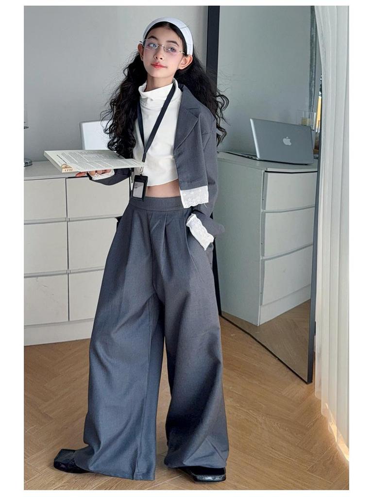 Herbst 2025 Mädchen Trendiger Lässiger Blazer Zweiteiler