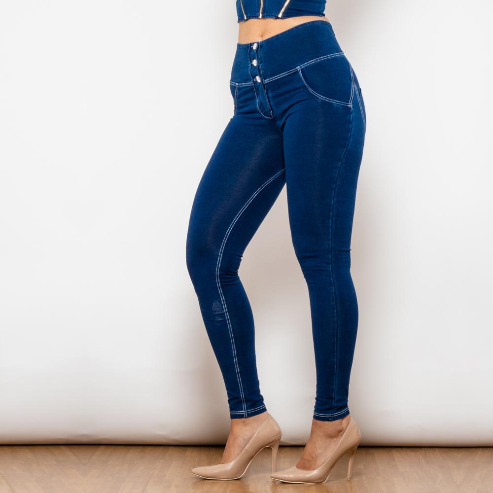 Shascullfites Melody Streetwear Super High Waist Skinny Denim Pants Button Fly Women Stretch Jeans Pencil Pants