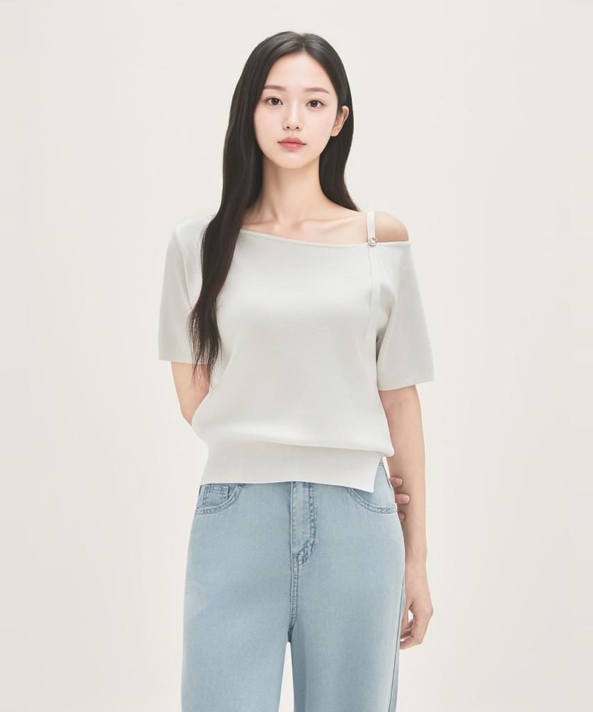 ROEM Off-Shoulder Short Sleeve Pullover Rmkag38R11