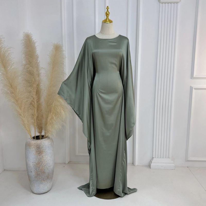 

New Fashion round Neck Batwing Sleeve Party Robe Dress round Neck Neck Bat Sleeve Dress Light green 2 yards