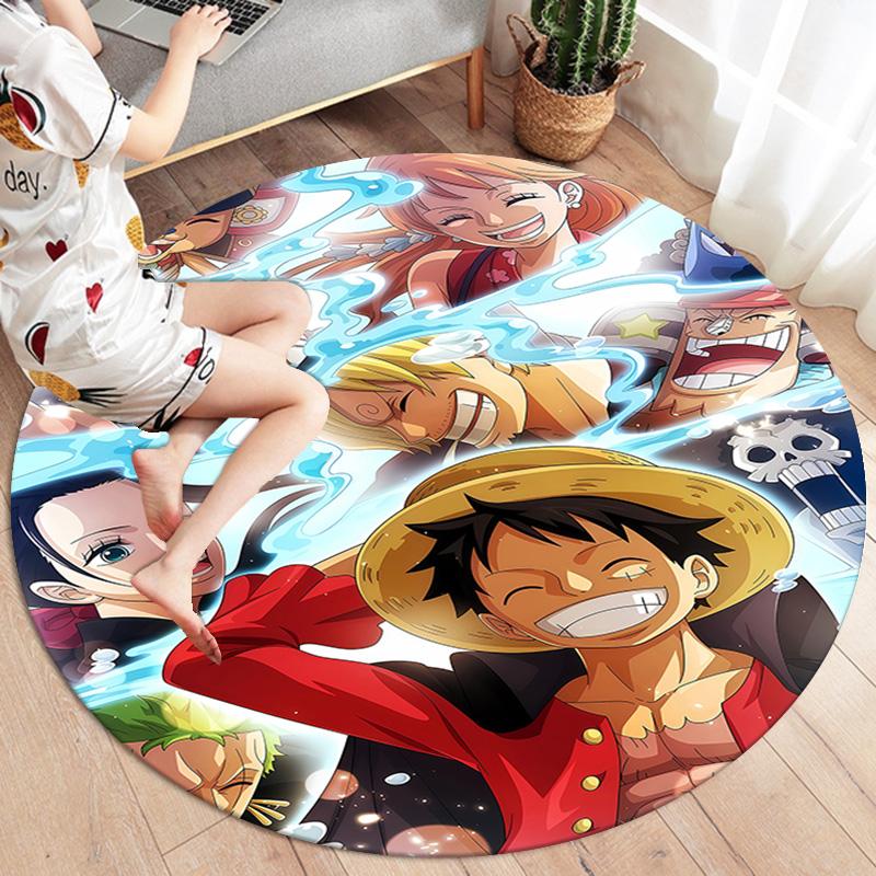 Monkey D Luffy Round Area Rug Carpet Rug For Living Room Bedroom Sofa Playroom Decor Nonslip Floor Mat