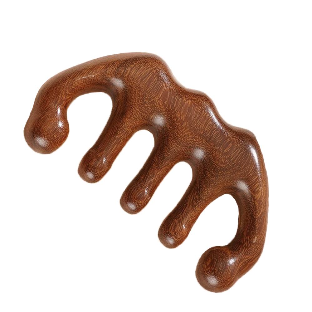 Five-tooth comb, wooden massage comb, fatigue-relaxing , head and neck massage, scalp head massager, anti-static styling tool
