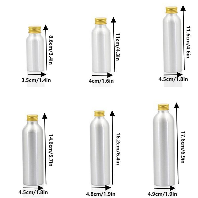 Parfüm Kosmetik Toner Wasserflasche Reise Tragbar Nachfüllbare Flasche 50ml-250ml Goldene Aluminiumflasche Mit Schraubverschluss