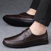 Newest 2022 Fashion Men'S Shoes Casual Split Leather Oxford Shoes Men Flats High Quality Man Soft Comfortable Loafers Black Brown