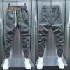 Pánské Cargo Kalhoty Volné Stahovací šňůrka na kotníky Pružný pas Jednobarevné Více kapes Fitness Streetwear Outdoor Cestování Sportovní kalhoty