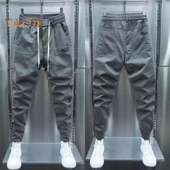 Pánské Cargo Kalhoty Volné Stahovací šňůrka na kotníky Pružný pas Jednobarevné Více kapes Fitness Streetwear Outdoor Cestování Sportovní kalhoty