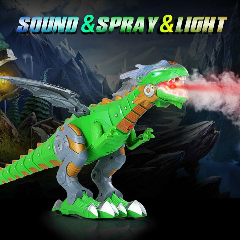 Walking Toy Dragon Fire Breathing Water Spray Dinosaur Kids Boys Christmas Gift