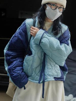 Louvre Vinter Japansk Gatustil Quiltad Jacka - Diamantmönster, Köldtålig, Varm och Mjuk Ytterkläder för Kvinnor