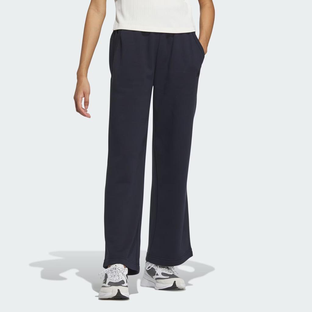 adidas Knitted Sweatpants Women's Legend Ink Moderate Wide Leg Pants IZ4563
