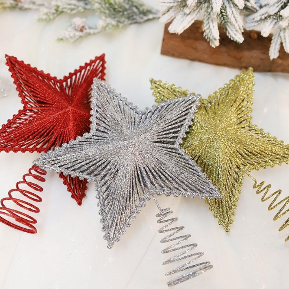 New Year 2025 Tree-Top Star Navidad Xmas Tree Ornament New Christmas Tree Topper