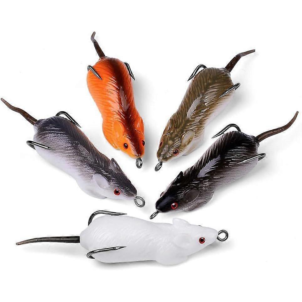 SeraphinaT 5pcs Lifelike Rat Bass Fishing Lures Tackle Bait Mice Mouse Bait