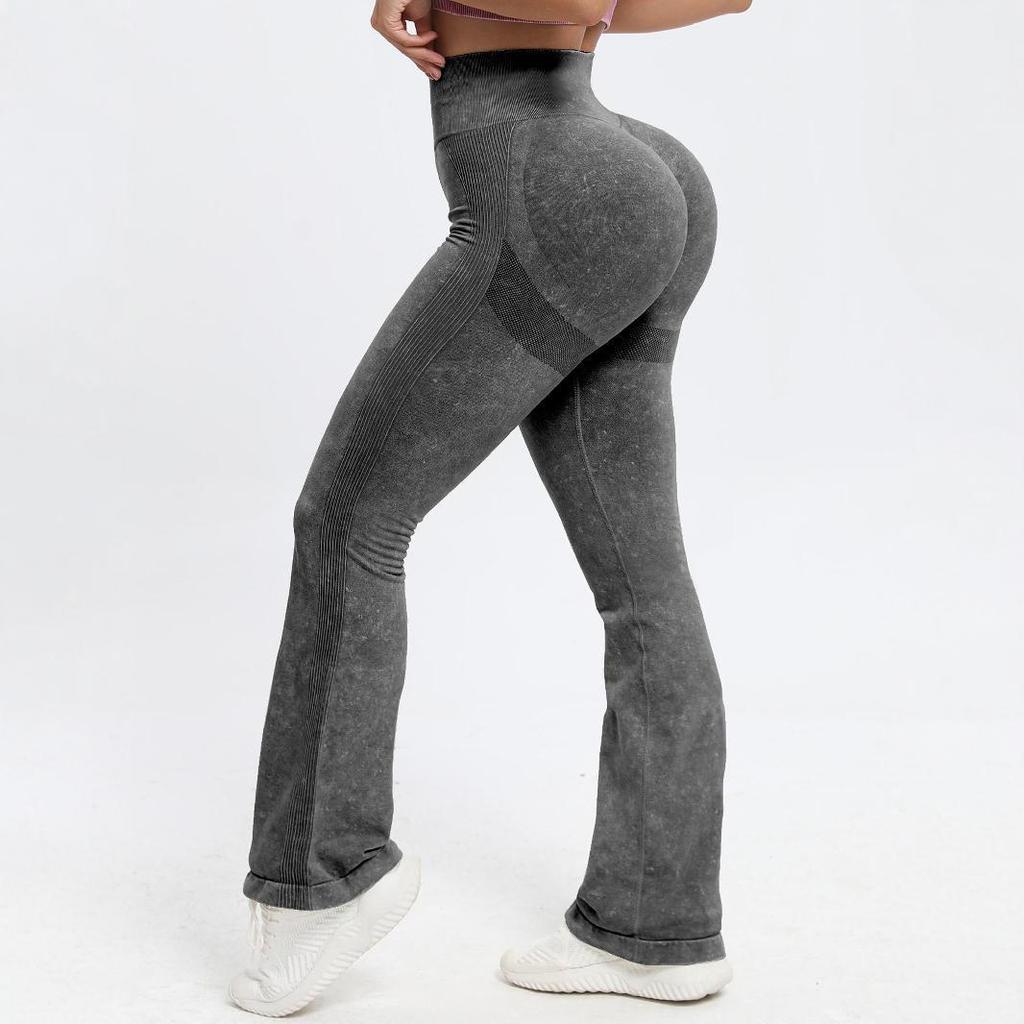 Pantaloni da Yoga a Vita Alta a Gamba Larga Sollevamento Glutei - Stile Europeo e Americano