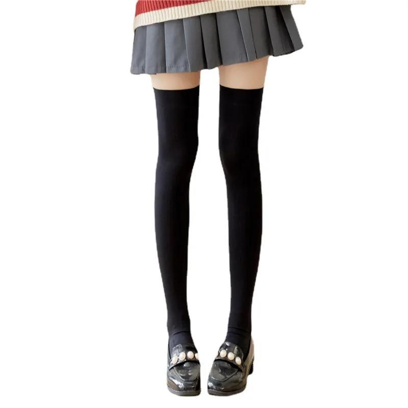 Ultradünne Damen-Seidenstrümpfe Nylon für Damen Schwarz Weiß Sommer Herbst Winter Socken Mädchen Schlanke Beine Über dem Knie Oberschenkel
