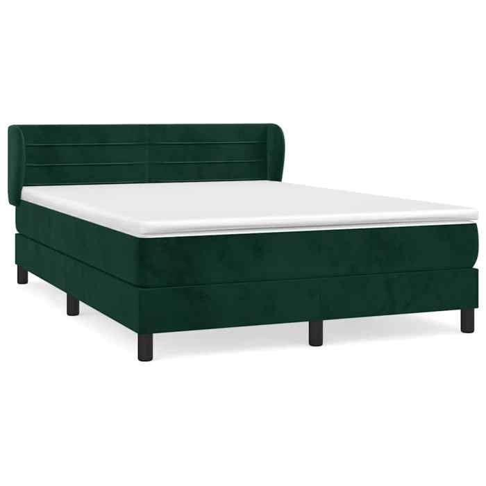 Maison Exclusive - Sommier à lattes de lit et matelas Vert foncé 140x190cm Velours