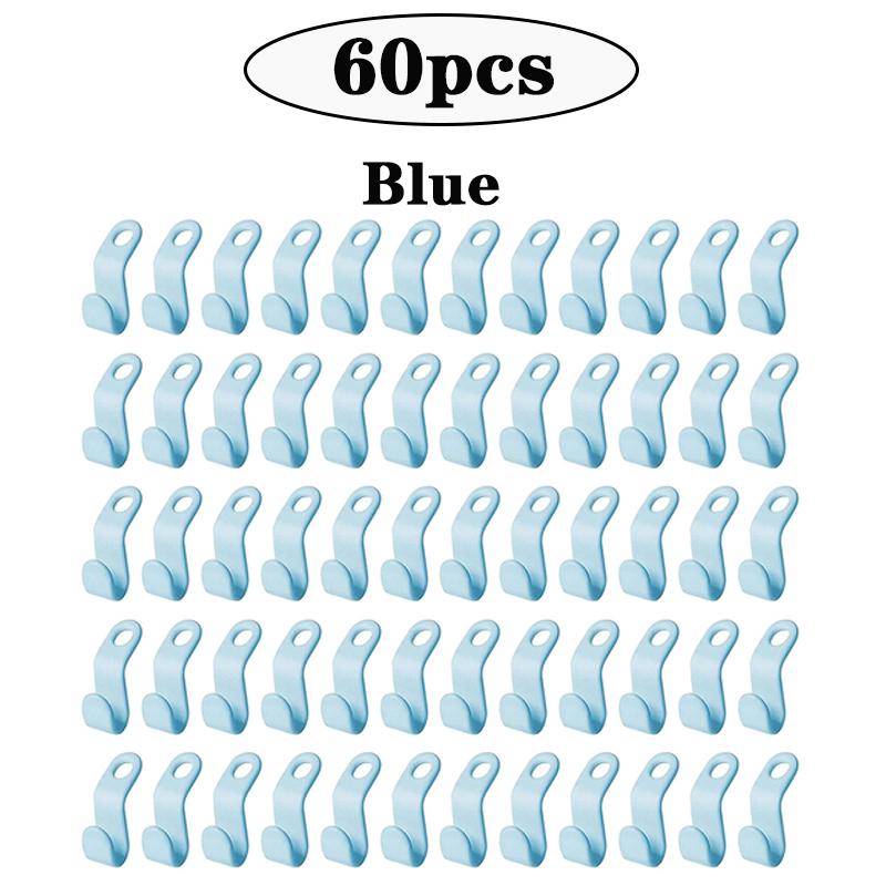 30/60pcs Clothes Hangers Connector Hooks Cascading Hooks Bedroom Closets Space Saving Connection Hooks Clothes Organizer Hangers