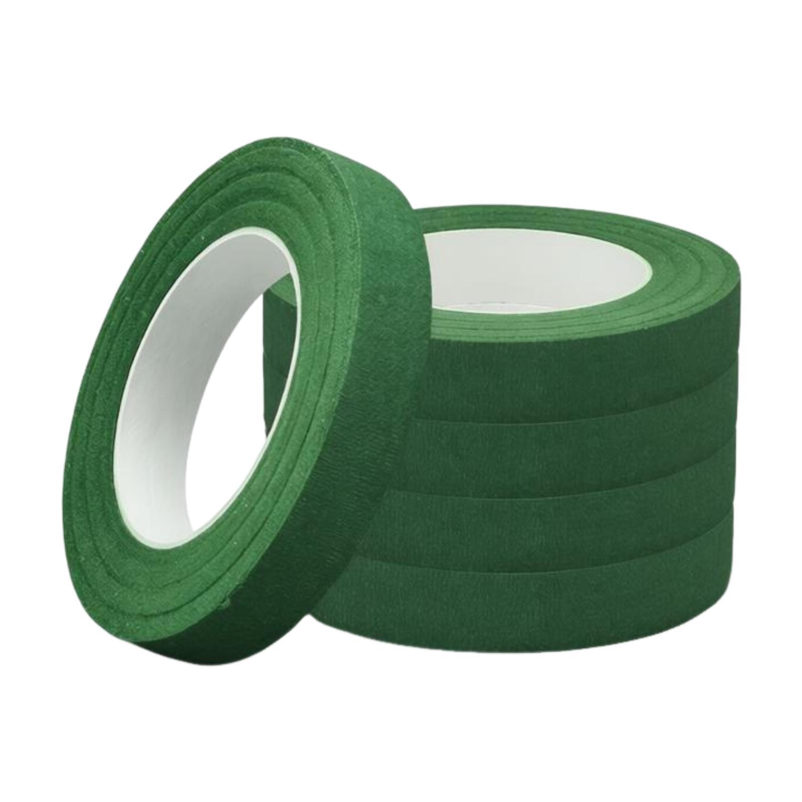 

Floral Tape 5 Roll Set Cloth Material DIY Arrangement Wrap Supplies for Wedding Bouquet Crafts зелений